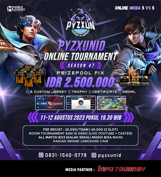 turnamen ml mlbb mole mobile legends agustus 2023 pyzxun id season 47 poster 1