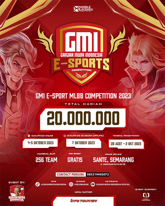 turnamen ml mlbb mole mobile legends oktober 2023 gmi esports competition poster
