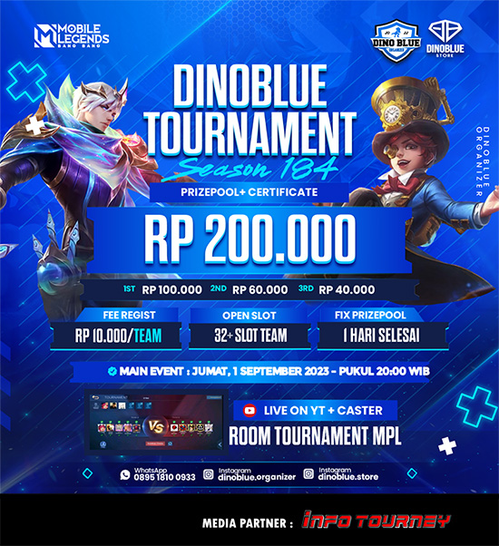 turnamen ml mlbb mole mobile legends september 2023 dino blue season 184 poster