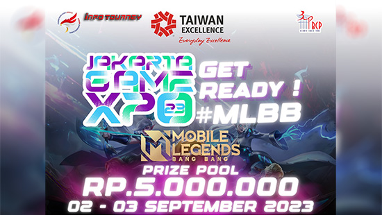 turnamen ml mlbb mole mobile legends september 2023 jakarta game expo 2023 bcp logo