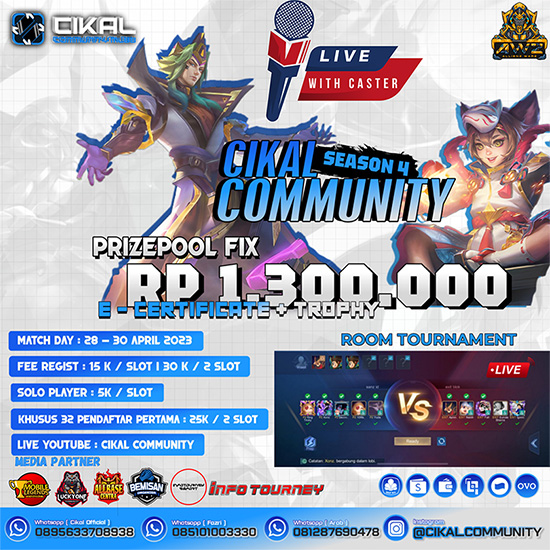 turnamen ml mlbb mole mobile legends april 2023 cikal community season 4 poster