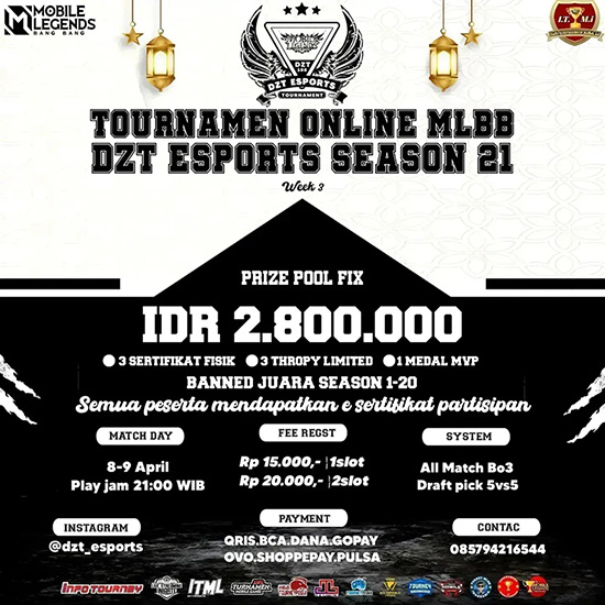 turnamen ml mlbb mole mobile legends april 2023 dzt esports season 21 week 3 poster