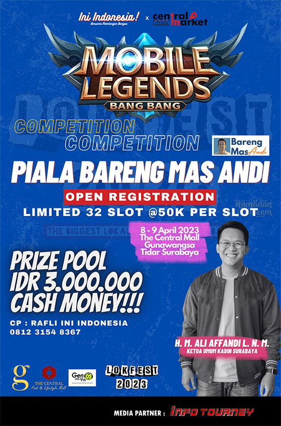 turnamen ml mlbb mole mobile legends april 2023 lokfest 2023 poster