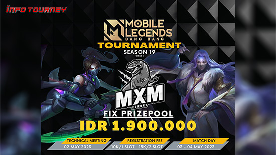 turnamen ml mlbb mole mobile legends mei 2023 mxm esport season 19 week 1 logo