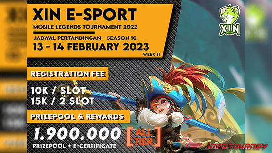 turnamen ml mlbb mole mobile legends februari 2023 xin esport season 10 week 2 logo