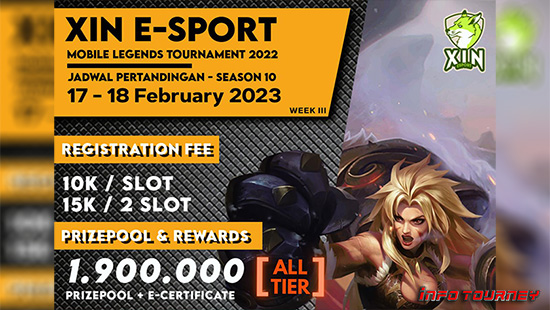 turnamen ml mlbb mole mobile legends februari 2023 xin esport season 10 week 3 logo