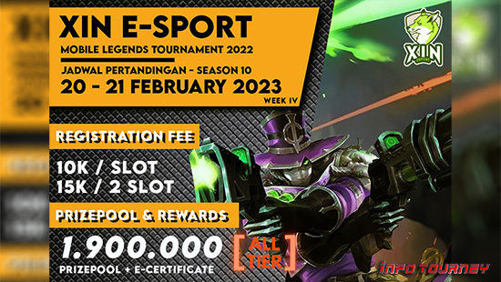turnamen ml mlbb mole mobile legends februari 2023 xin esport season 10 week 4 logo
