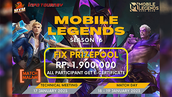 turnamen ml mlbb mole mobile legends januari 2023 mxm esport season 16 week 1 logo