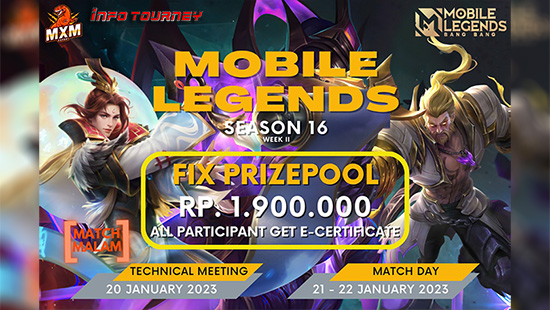 turnamen ml mlbb mole mobile legends januari 2023 mxm esport season 16 week 2 logo