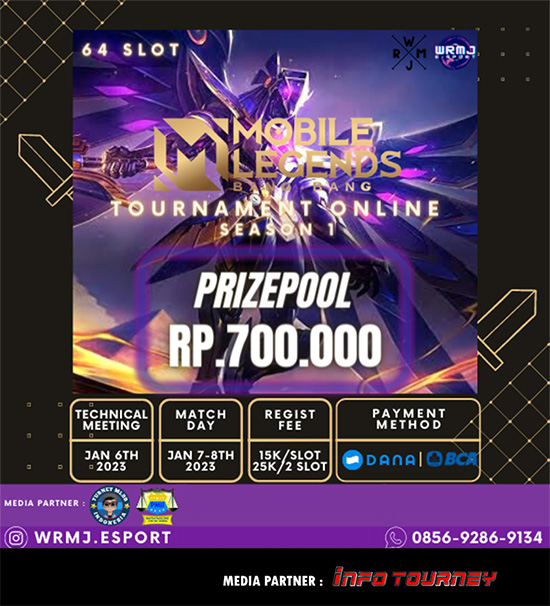 turnamen ml mlbb mole mobile legends januari 2023 wrmj esport season poster