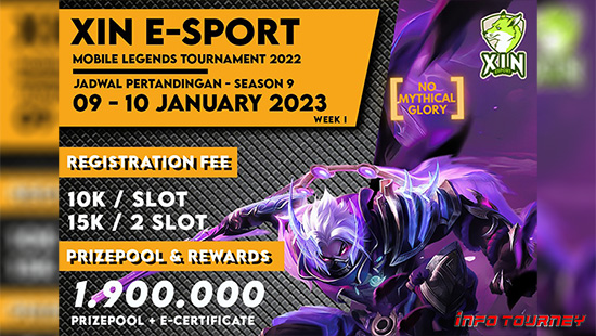 turnamen ml mlbb mole mobile legends januari 2023 xin esport season 9 week 1 logo