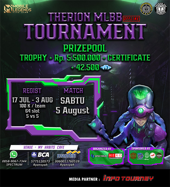 turnamen ml mlbb mole mobile legends agustus 2023 therion poster