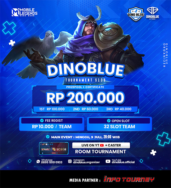 turnamen ml mlbb mole mobile legends juli 2023 dino blue season 138 poster