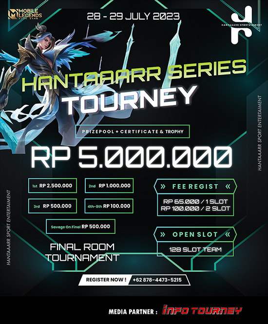 turnamen ml mlbb mole mobile legends juli 2023 hantaaarr series poster