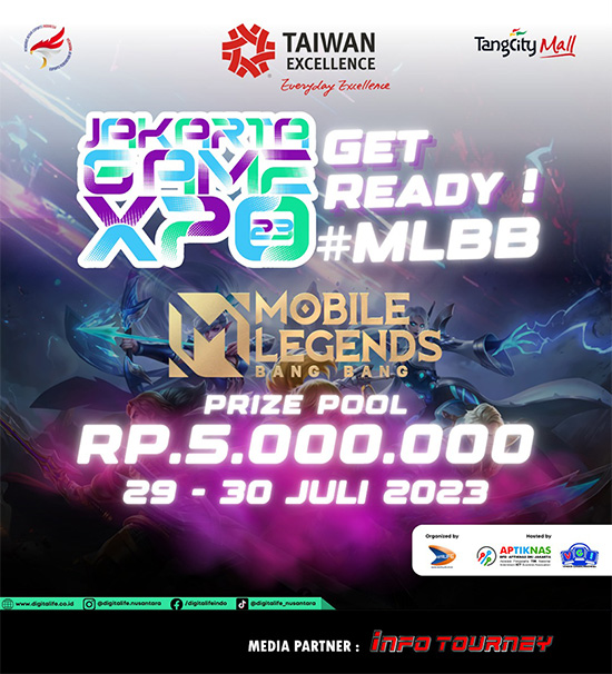 turnamen ml mlbb mole mobile legends juli 2023 jakarta game expo 2023 tangcit poster