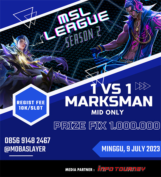turnamen ml mlbb mole mobile legends juli 2023 msl league season 2 poster