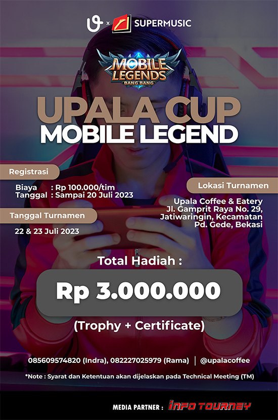 turnamen ml mlbb mole mobile legends juli 2023 upala cup poster