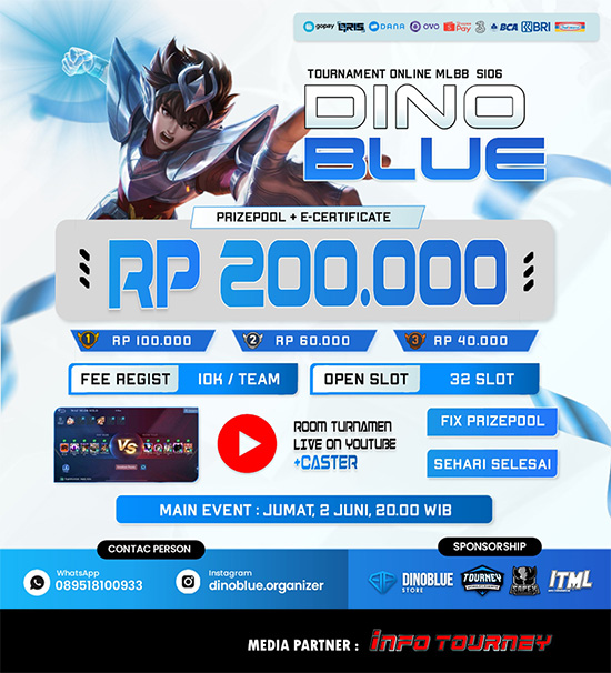 turnamen ml mlbb mole mobile legends juni 2023 dino blue season 106 poster