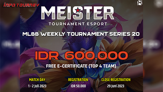 turnamen ml mlbb mole mobile legends juni 2023 meister weekly series 20 logo