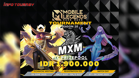 turnamen ml mlbb mole mobile legends juni 2023 mxm esport season 20 week 1 logo