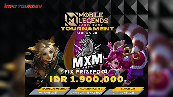 turnamen ml mlbb mole mobile legends juni 2023 mxm esport season 20 week 2 logo