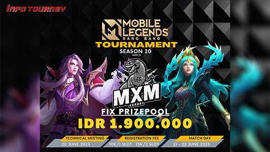 turnamen ml mlbb mole mobile legends juni 2023 mxm esport season 20 week 4 logo