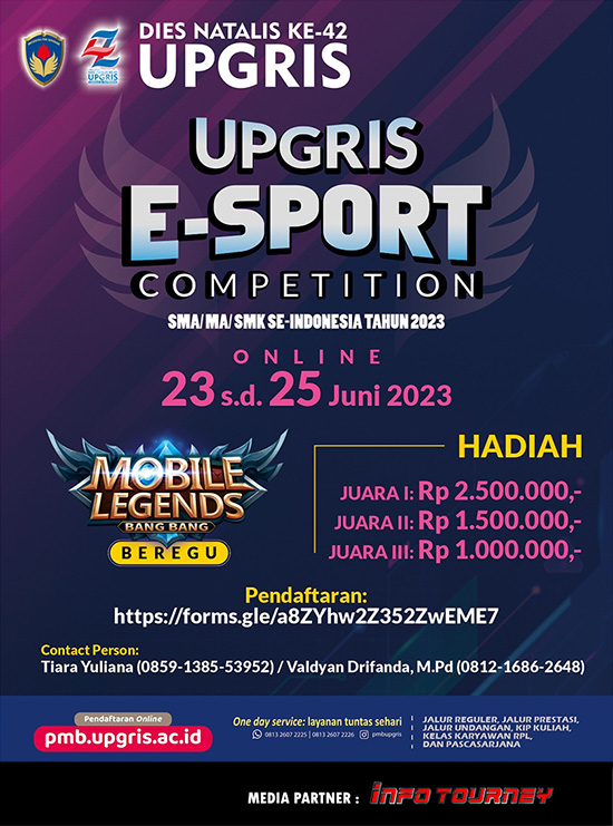 turnamen ml mlbb mole mobile legends juni 2023 upgris esport competition poster