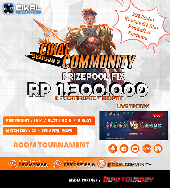 turnamen ml mlbb mole mobile legends april 2023 cikal community season 2 poster