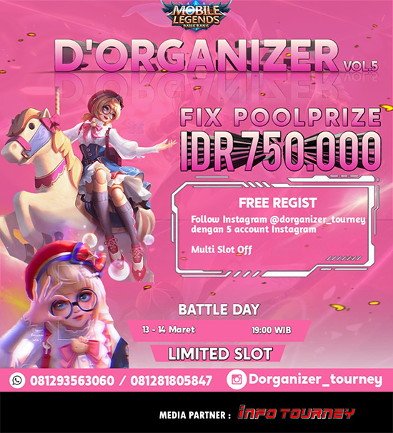 turnamen ml mlbb mole mobile legends maret 2023 d organizer season 5 poster