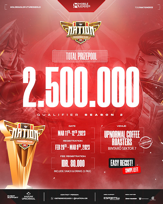 turnamen ml mlbb mole mobile legends maret 2023 tournation championship 2023 poster
