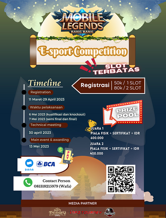 turnamen ml mlbb mole mobile legends mei 2023 kiinnostava cup poster