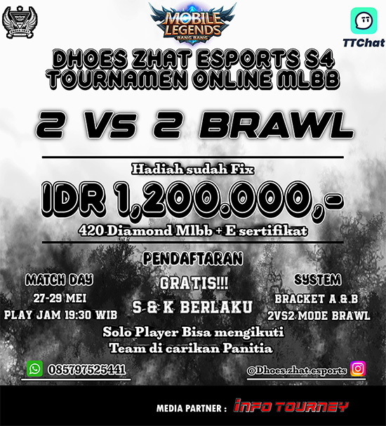 turnamen ml mlbb mole mobile legends mei 2023 dhoes zhat esports x ttchat season 4 poster