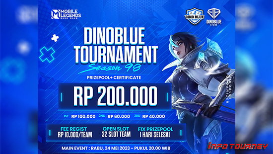 turnamen ml mlbb mole mobile legends mei 2023 dino blue season 98 logo
