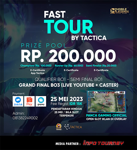 turnamen ml mlbb mole mobile legends mei 2023 fast tour by tactica poster
