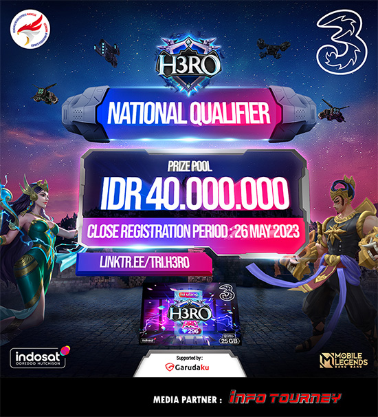 turnamen ml mlbb mole mobile legends mei 2023 h3ro 4 national qualifier poster