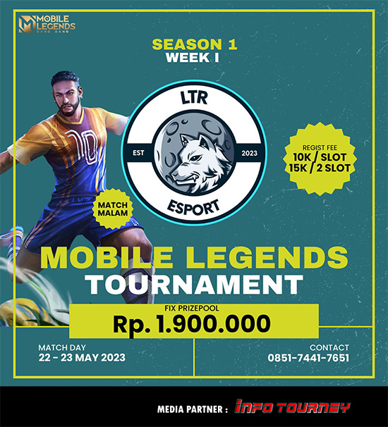 turnamen ml mlbb mole mobile legends mei 2023 ltr esport season 1 week 1 poster