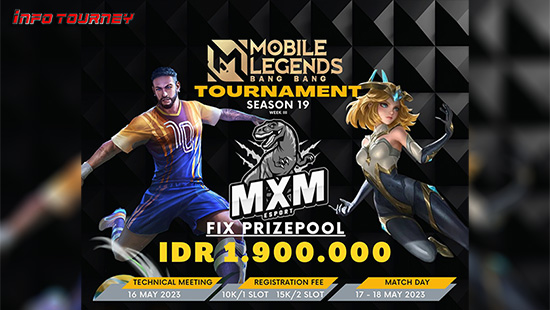 turnamen ml mlbb mole mobile legends mei 2023 mxm esport season 19 week 3 logo
