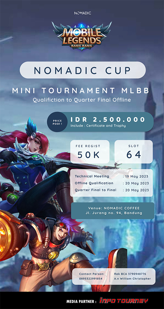 turnamen ml mlbb mole mobile legends mei 2023 nomadic cup 2 poster