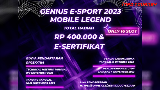 turnamen ml mlbb mole mobile legends november 2023 genius esport 2023 logo