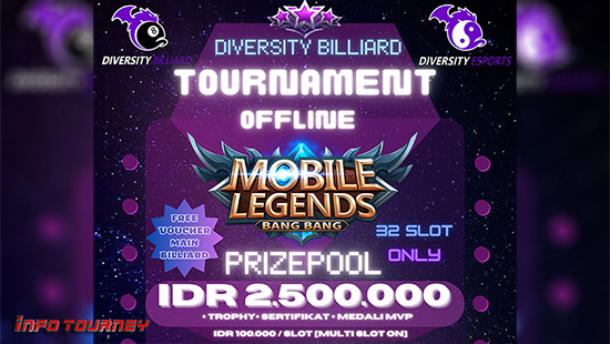 turnamen ml mlbb mole mobile legends november 2023 diversity billiards logo
