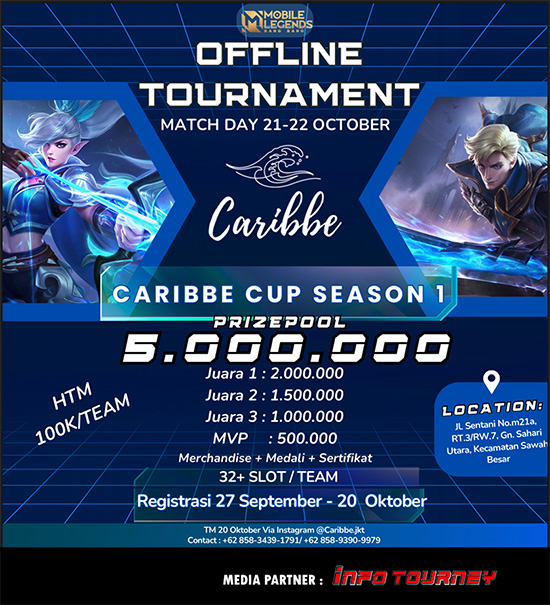 turnamen ml mlbb mole mobile legends oktober 2023 caribbe cup season 1 poster