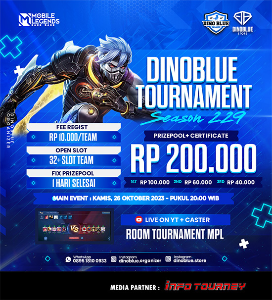 turnamen ml mlbb mole mobile legends oktober 2023 dino blue season 229 poster