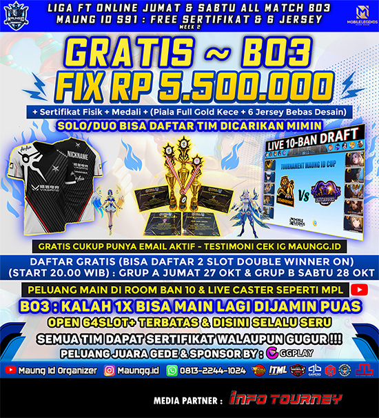 turnamen ml mlbb mole mobile legends oktober 2023 maung id season 91 week 2 poster