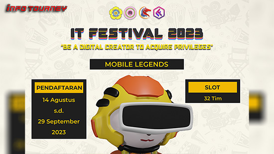 turnamen ml mlbb mole mobile legends oktober 2023 it festival 2023 logo