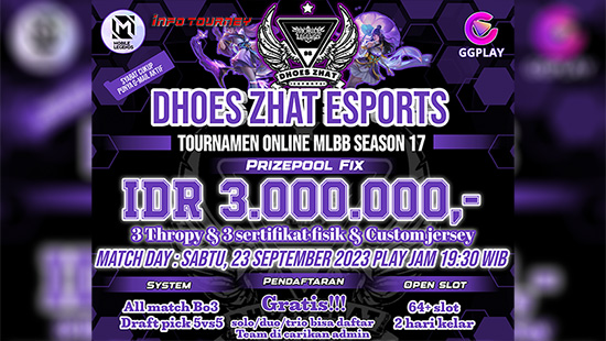 turnamen ml mlbb mole mobile legends september 2023 dhoes zhat esports season 17 logo