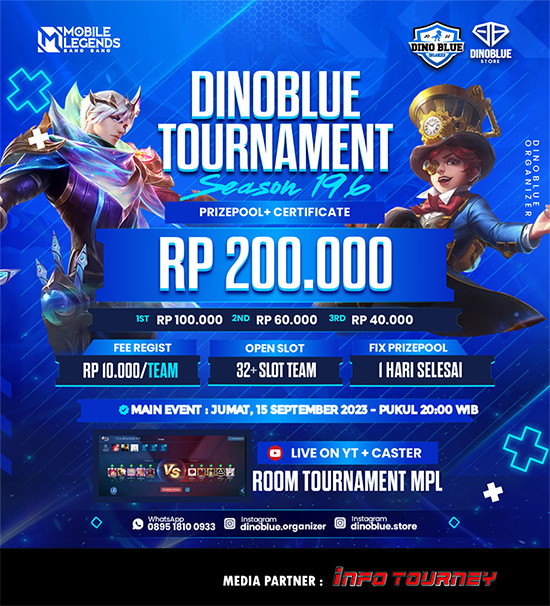 turnamen ml mlbb mole mobile legends september 2023 dino blue season 196 poster