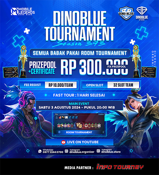 turnamen ml mlbb mole mobile legends agustus 2024 dinoblue season 393 poster