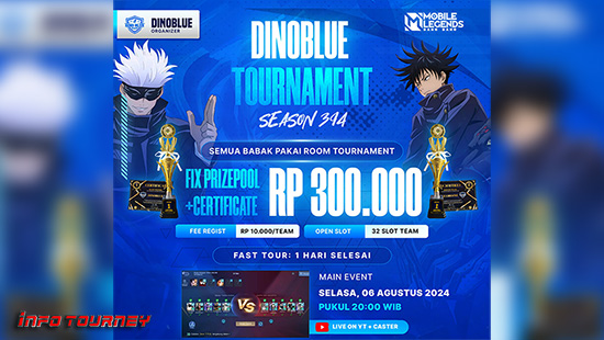 turnamen ml mlbb mole mobile legends agustus 2024 dinoblue season 394 logo