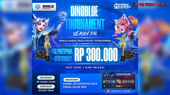 turnamen ml mlbb mole mobile legends agustus 2024 dinoblue season 396 logo