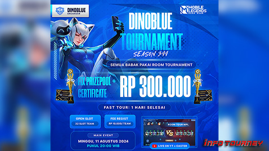 turnamen ml mlbb mole mobile legends agustus 2024 dinoblue season 399 logo